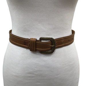 Vintage Dockers Womens Small Brown Leather Belt Basic
